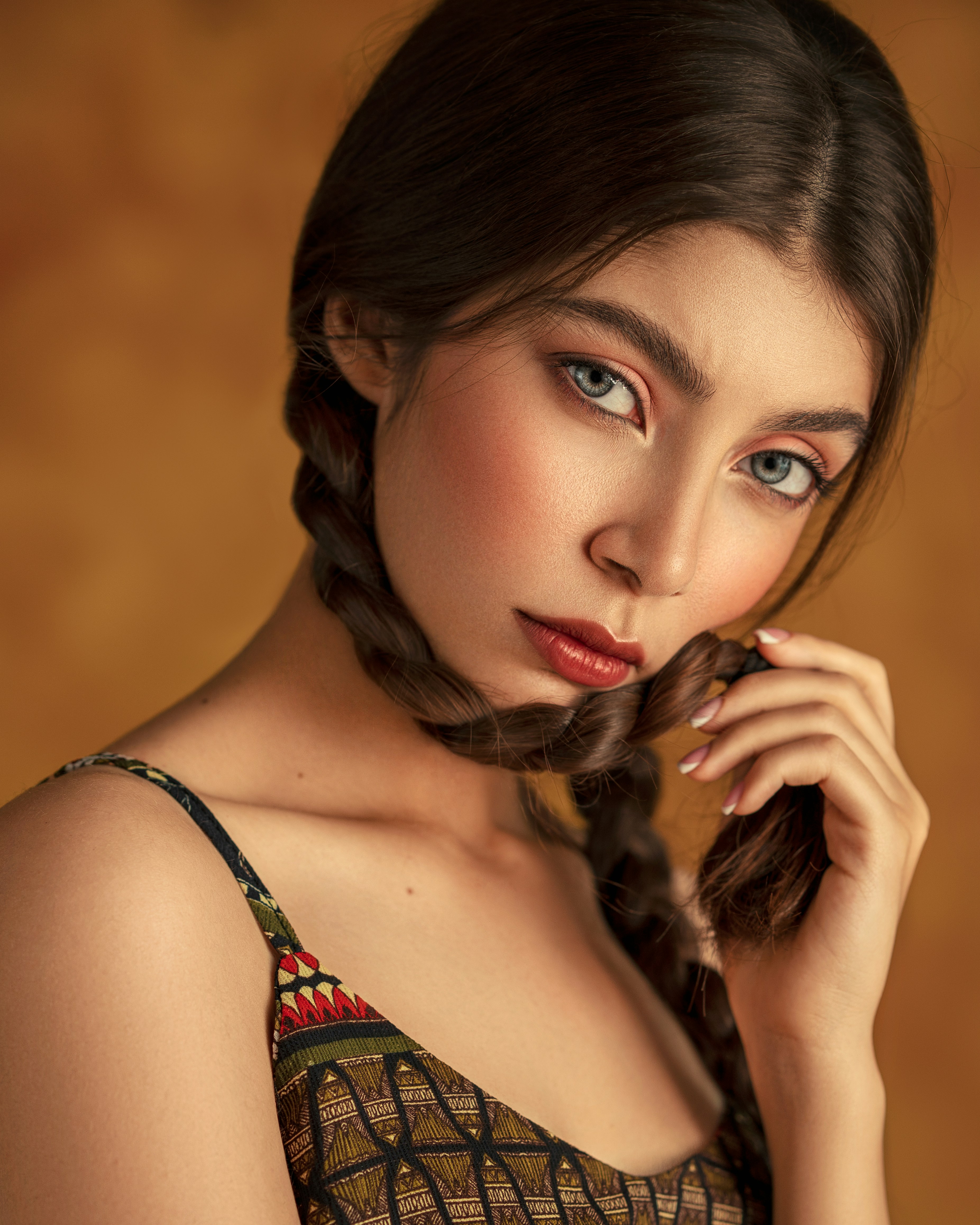A woman with long hair