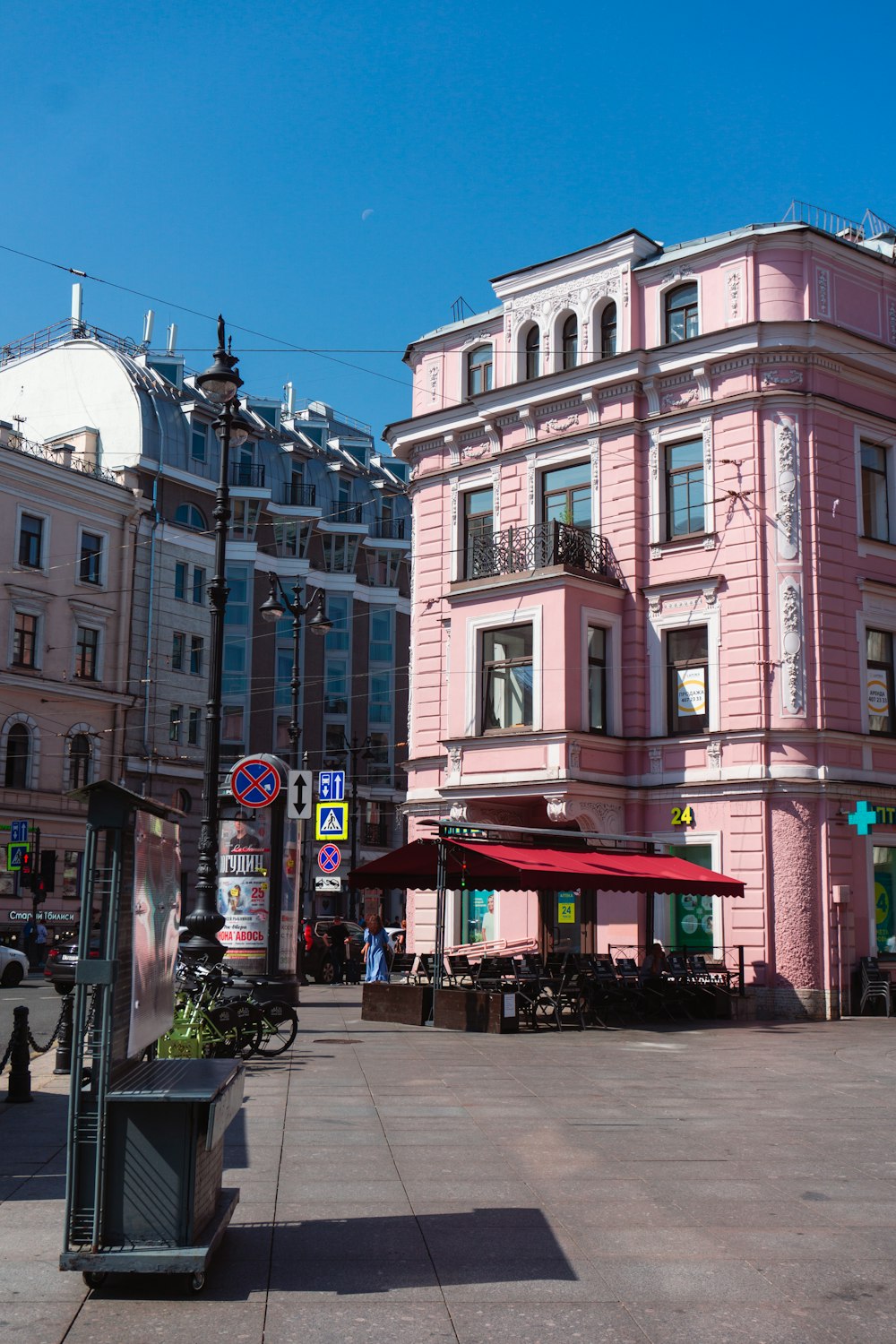 a street with buildings on either side