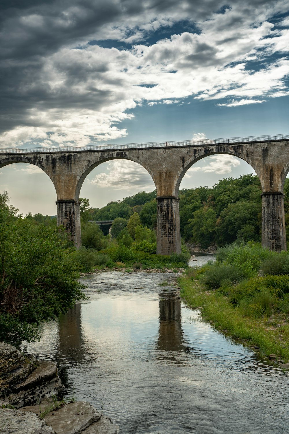 a bridge over a river