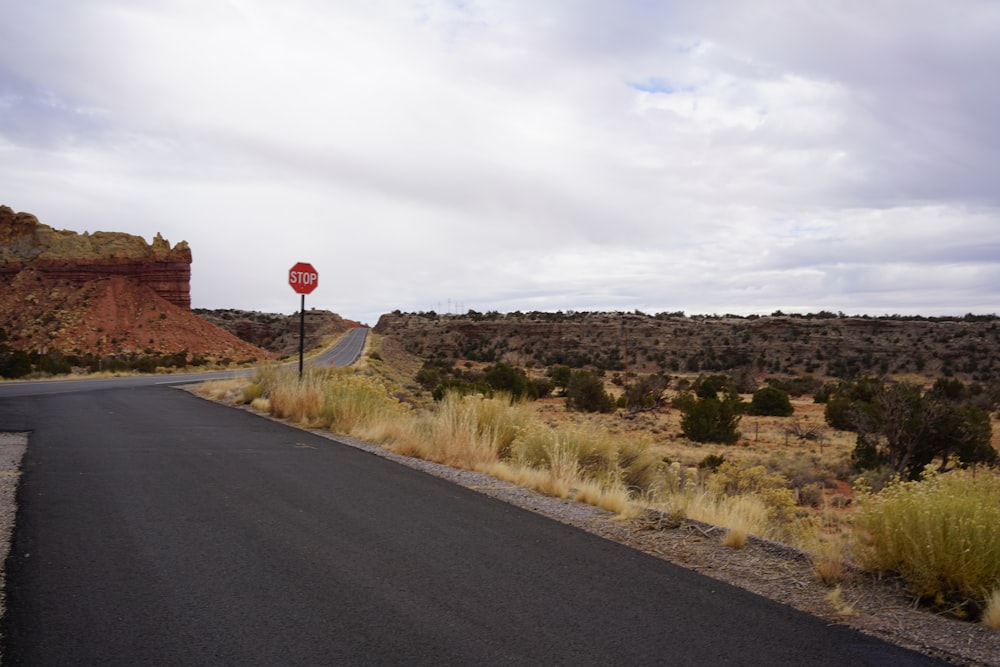 a stop sign on the side of a road