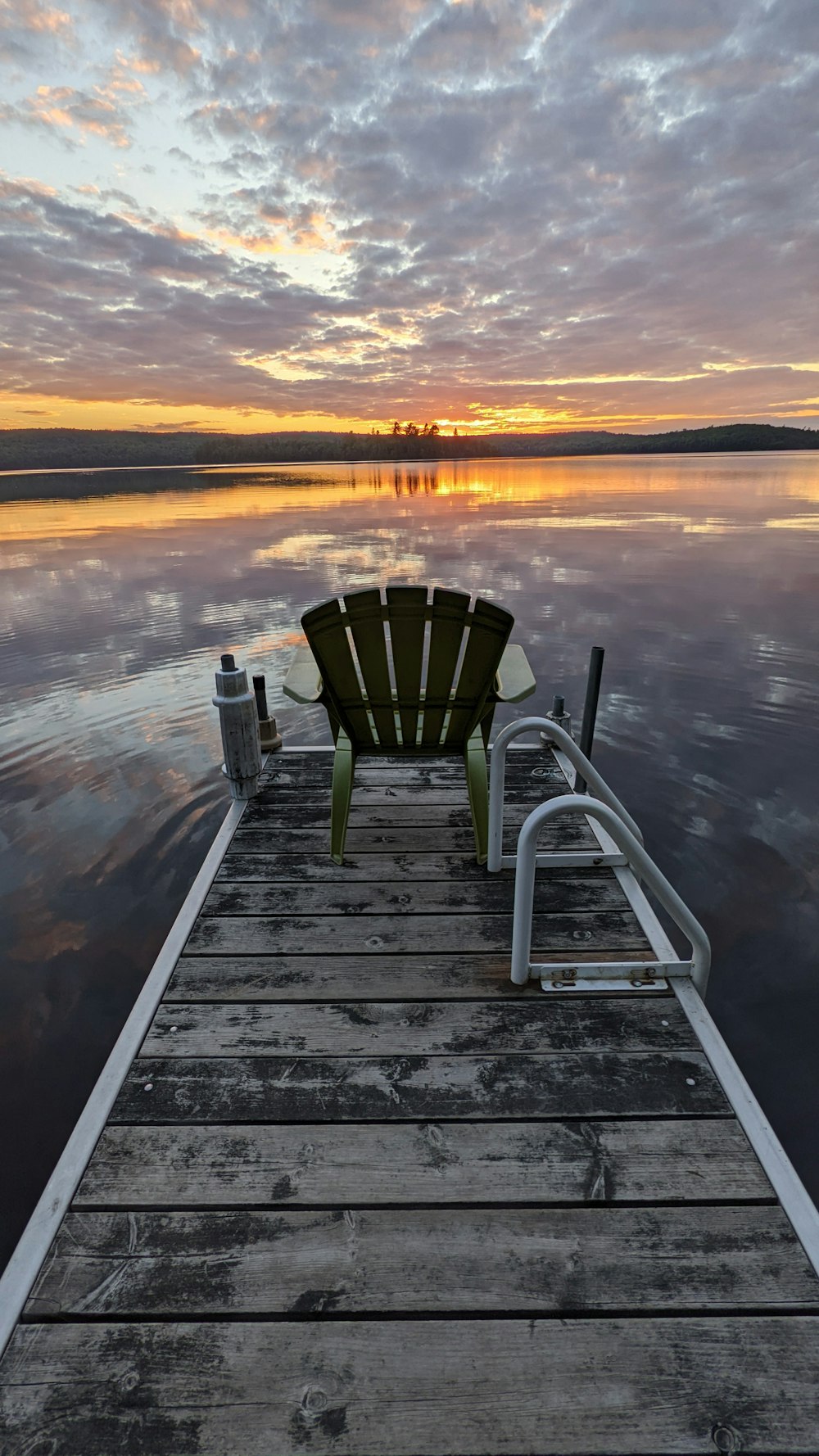 a chair on a dock