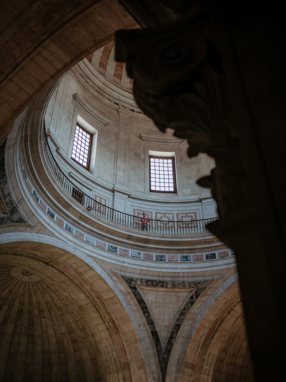 a group of people inside a building