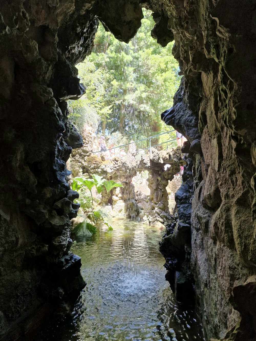 a river going through a cave