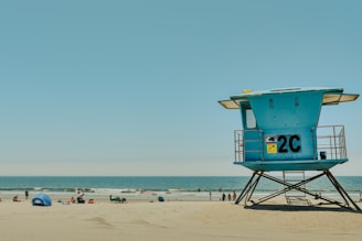 a lifeguard station on a beach
