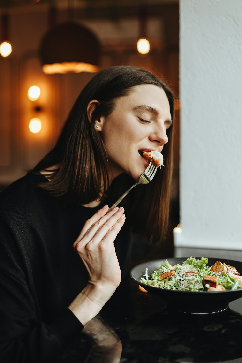 a person eating food