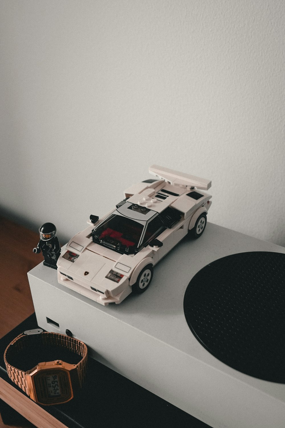a toy car on a table