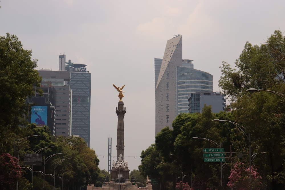 a statue in a city