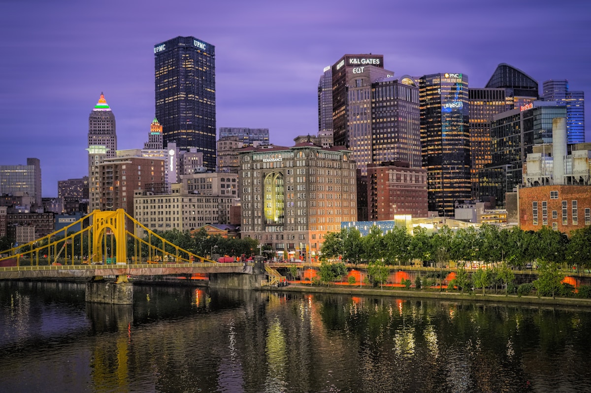 Pittsburgh yellow bridges