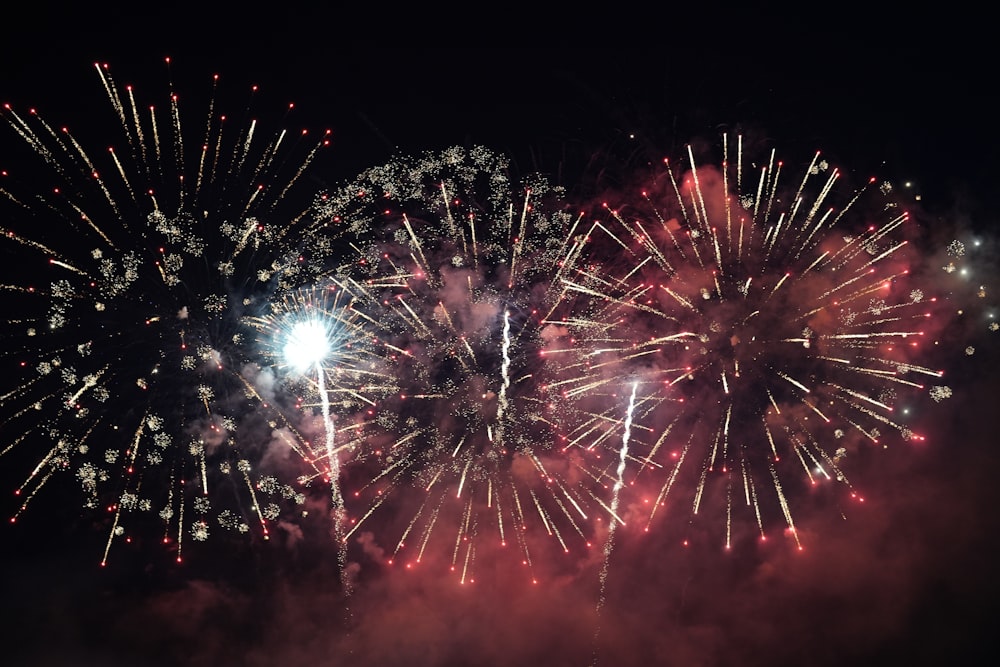 fireworks in the night sky