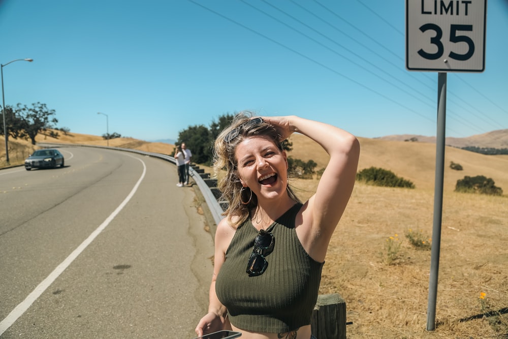 a person standing on a road