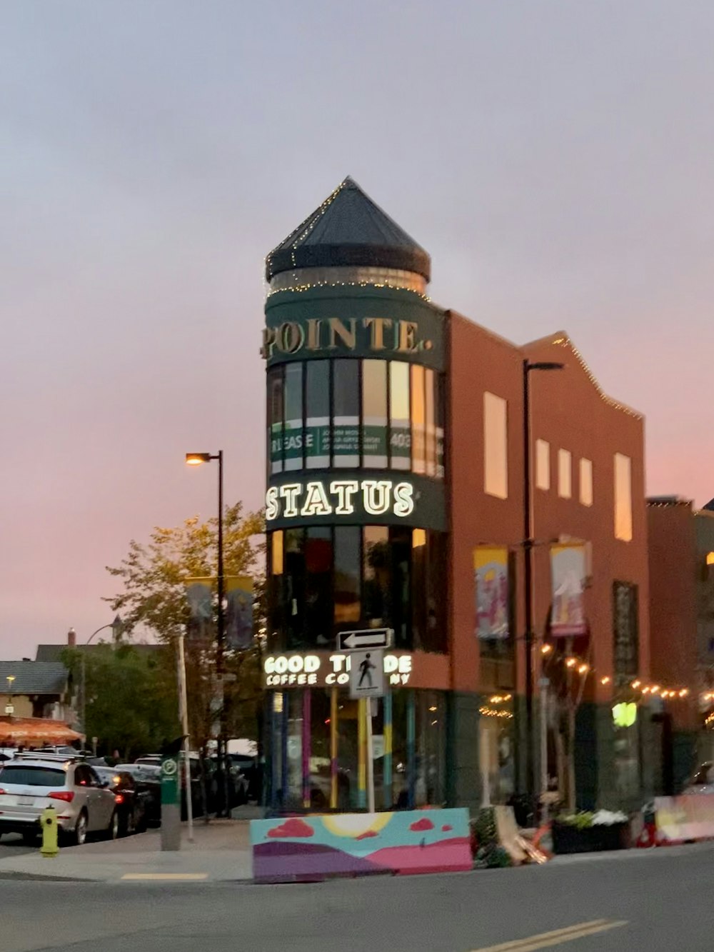 a building with a sign on it