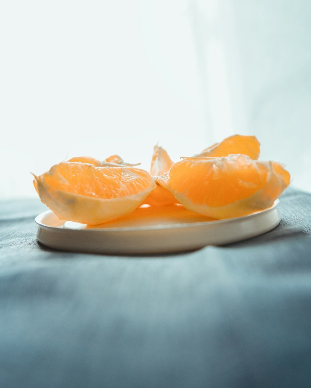 a plate of oranges