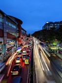 a busy street with cars
