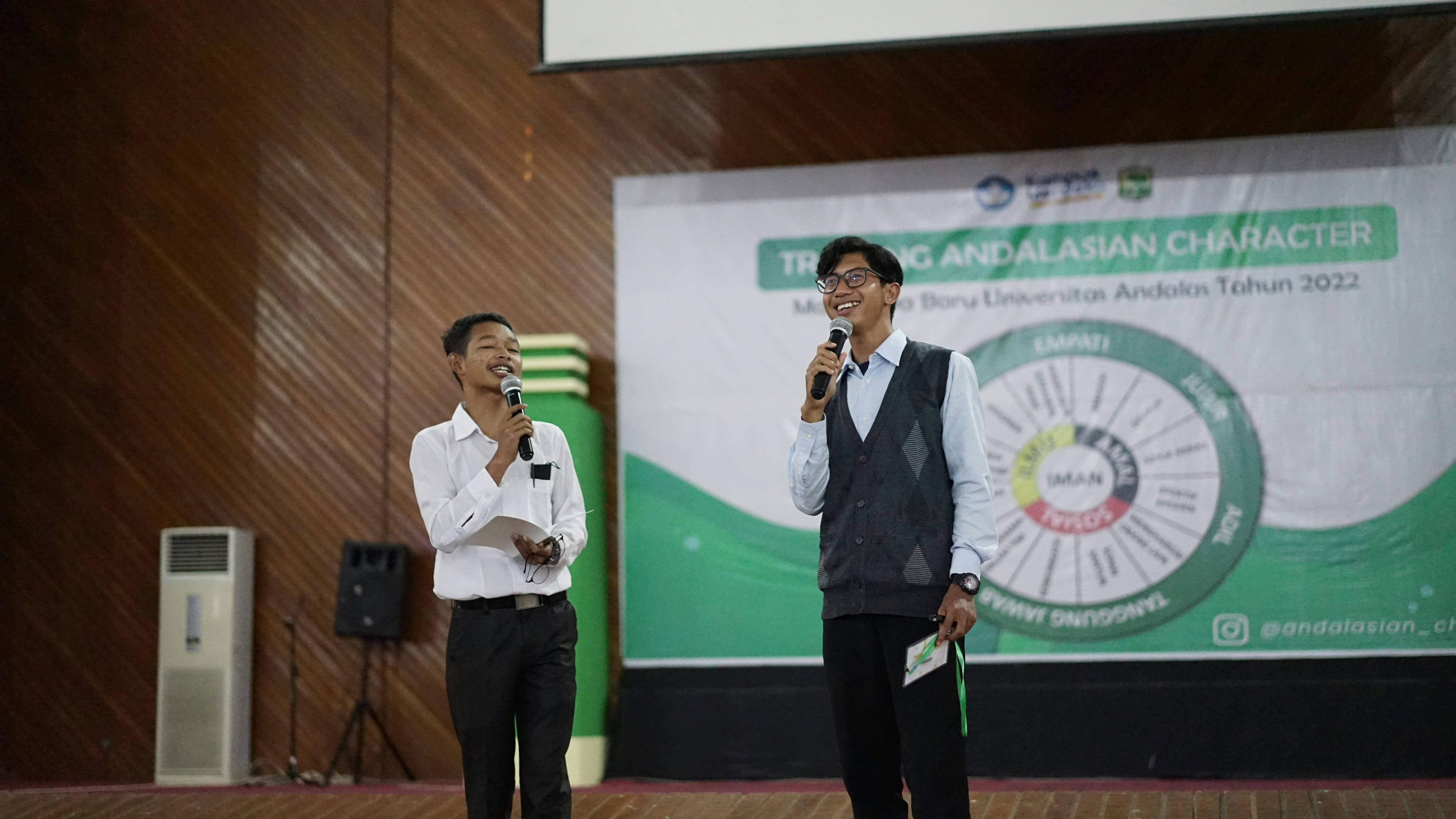 a couple of men on a stage