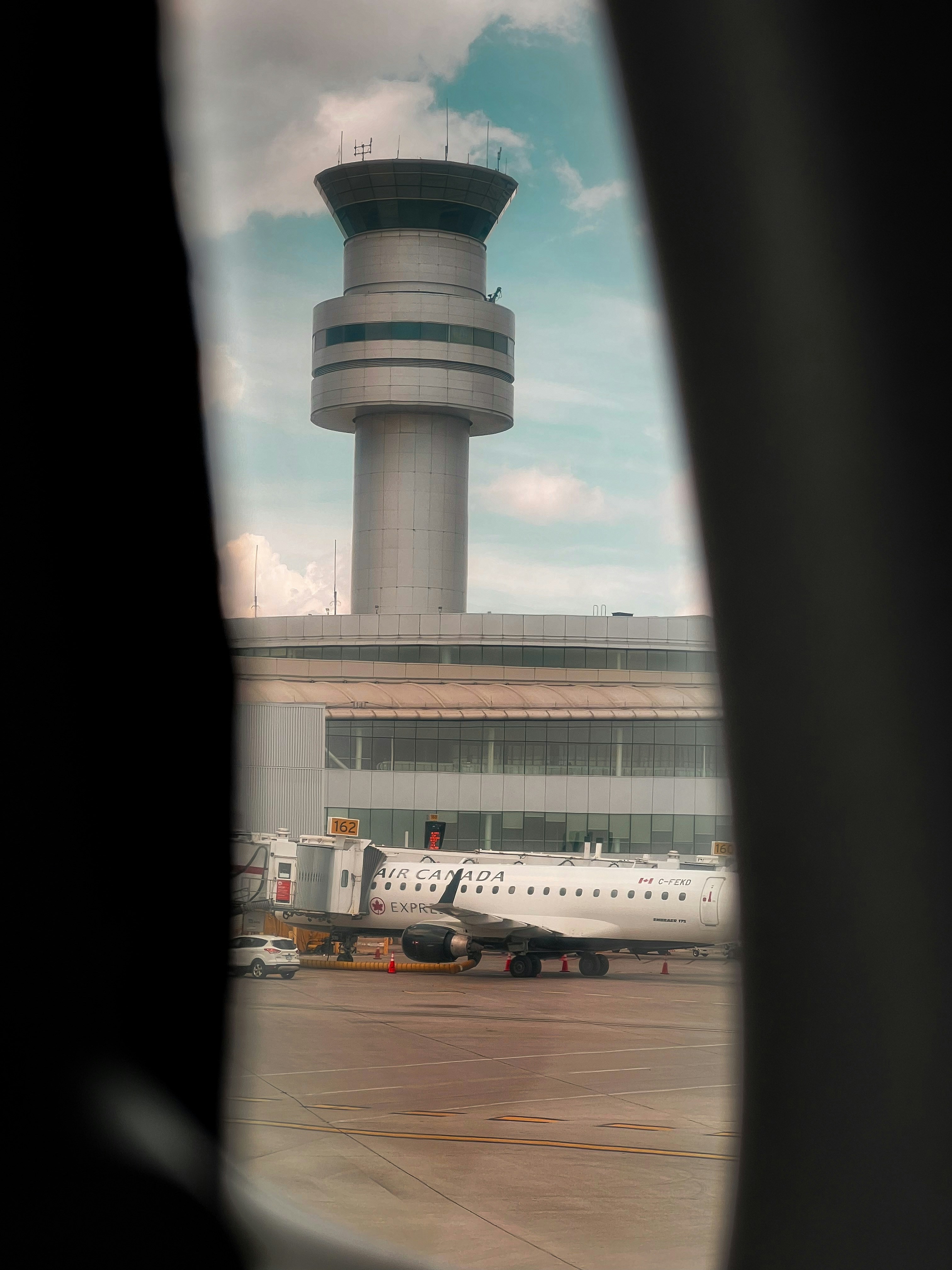 an airplane parked at an airport