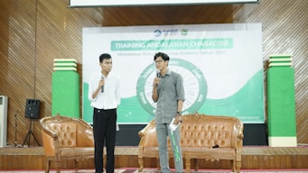 a couple of men on a stage