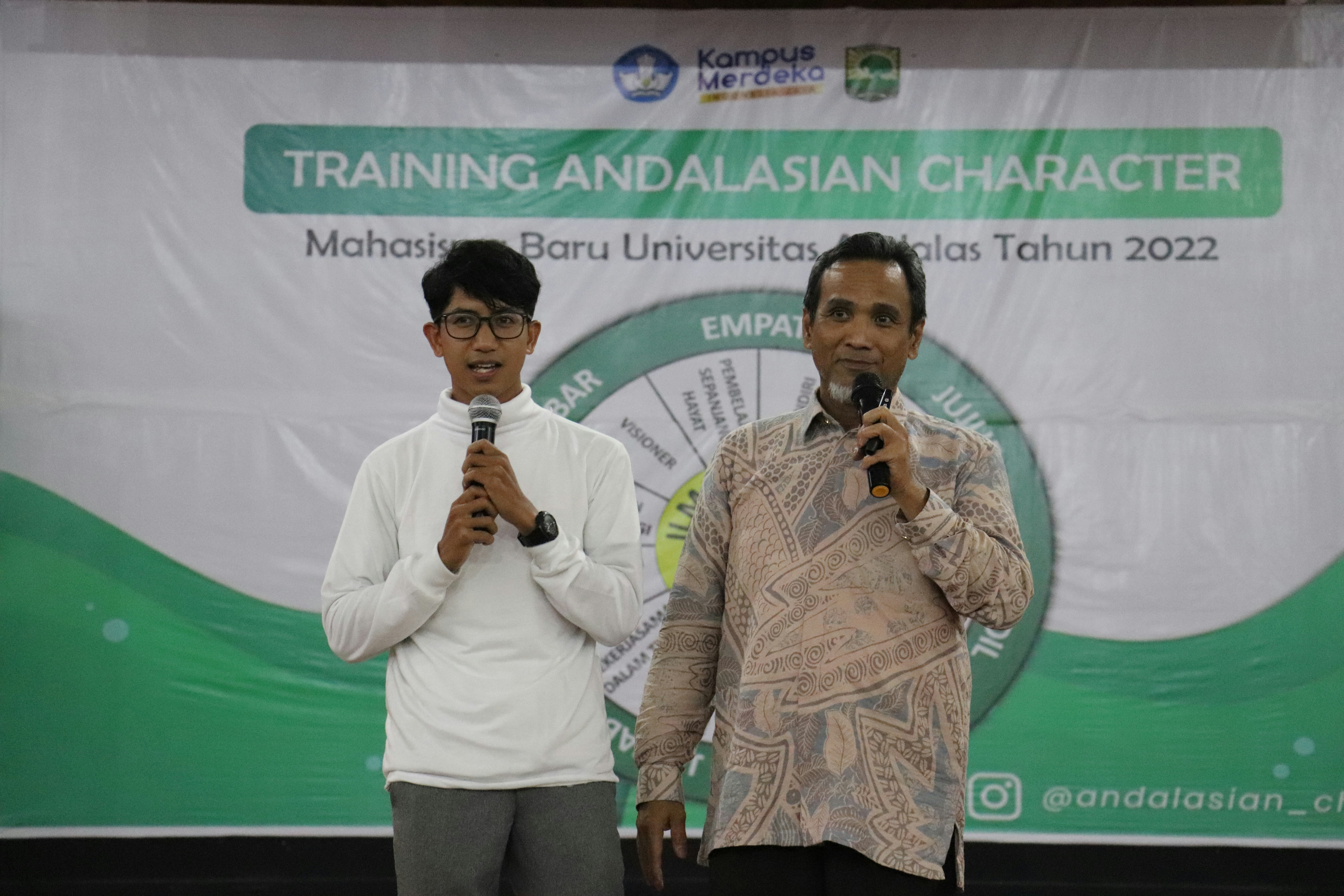 a couple of men holding microphones