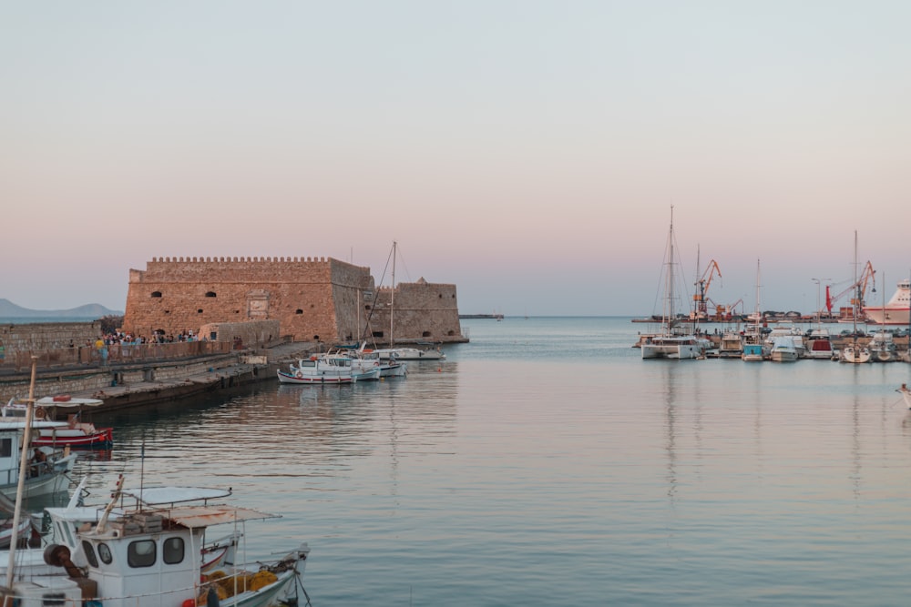 boats in a harbor