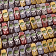 A display of budget-friendly mobile phones for resellers.