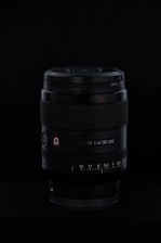 a camera lens on a black background