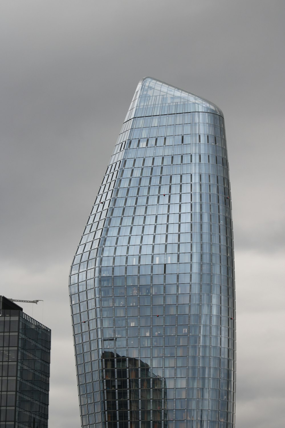 a tall glass building