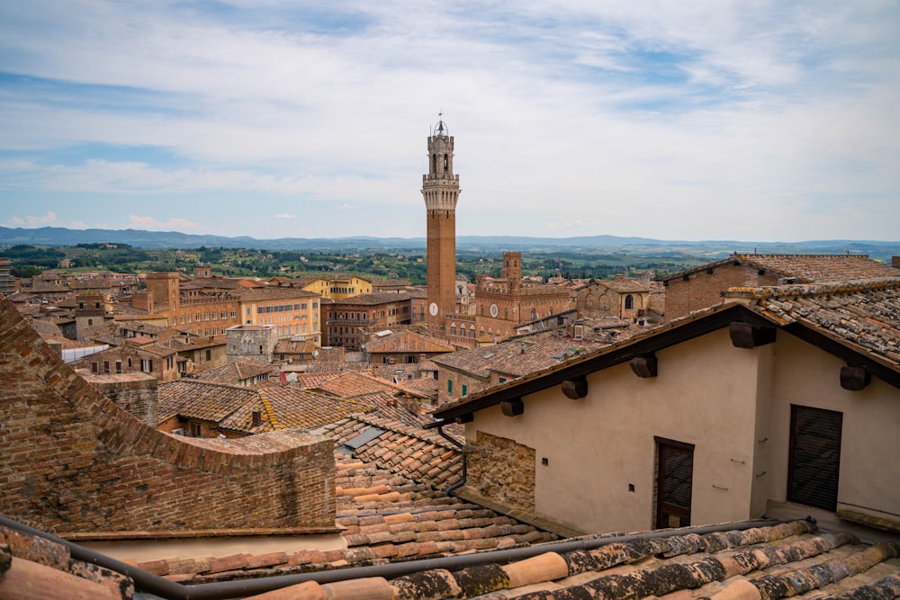 a city with a tall tower