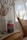 A bottle of Simply8 Gummy Vitamins, specifically B-Complex, sits on a wooden tabletop next to a white vase filled with decorative pampas grass. The scene includes a woven chair and a softly lit window with sheer curtains in the background, creating a calm and cozy atmosphere.
