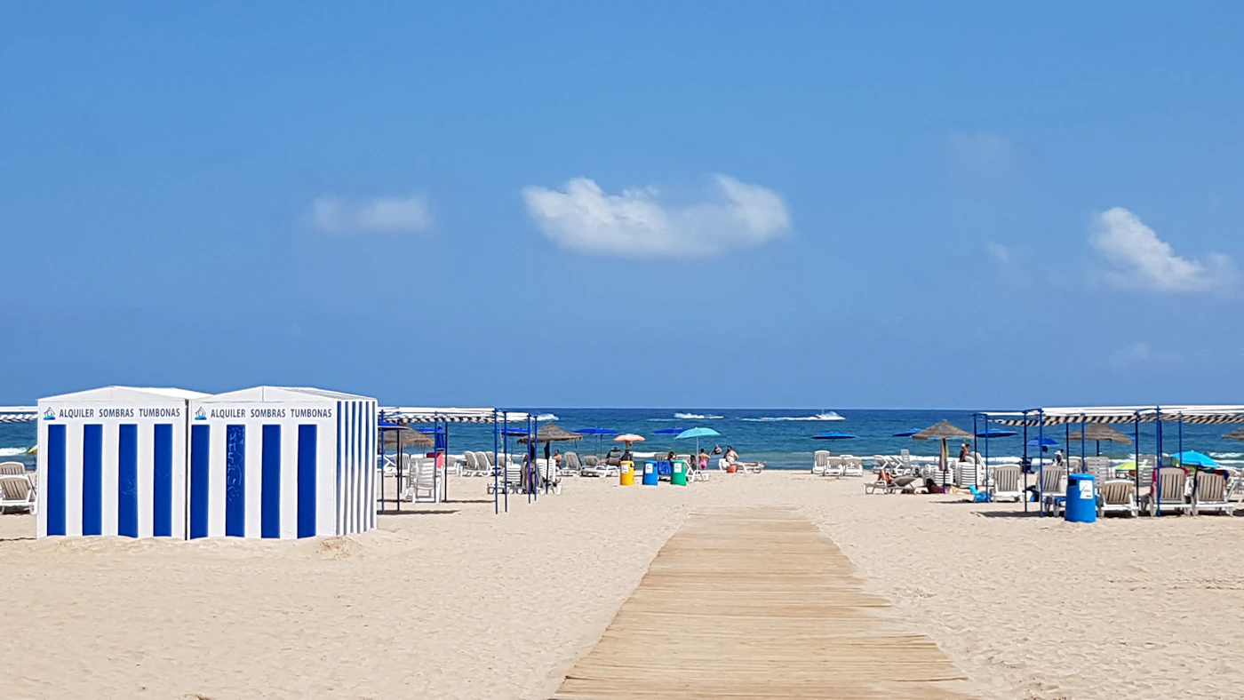 Gandia beach boardwalk and Mediterranean coast image from Unsplash