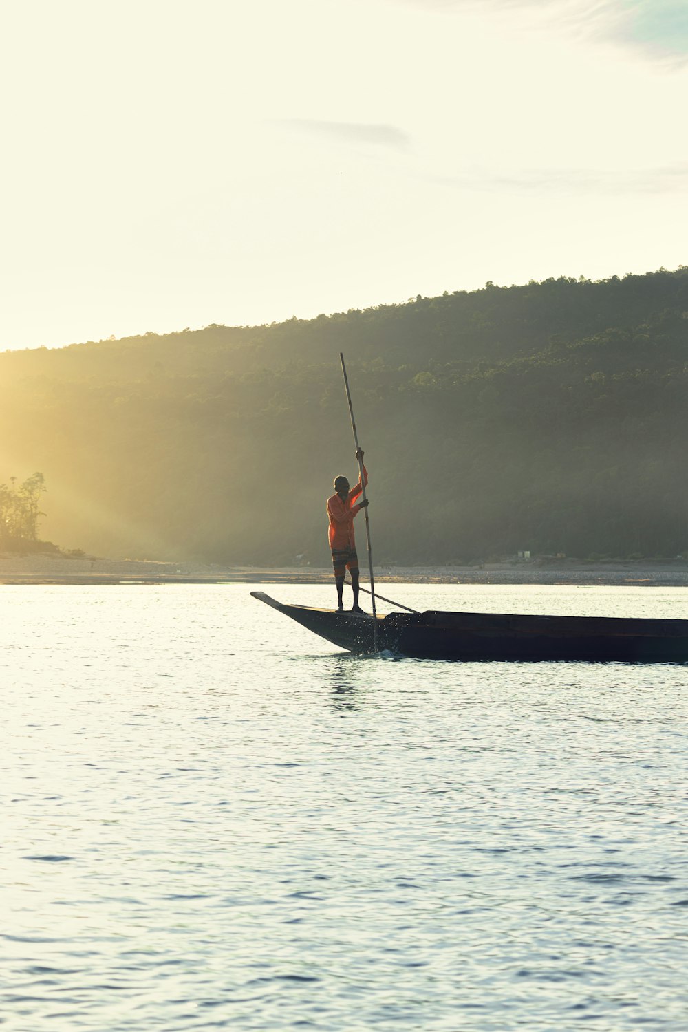 a man on a boat