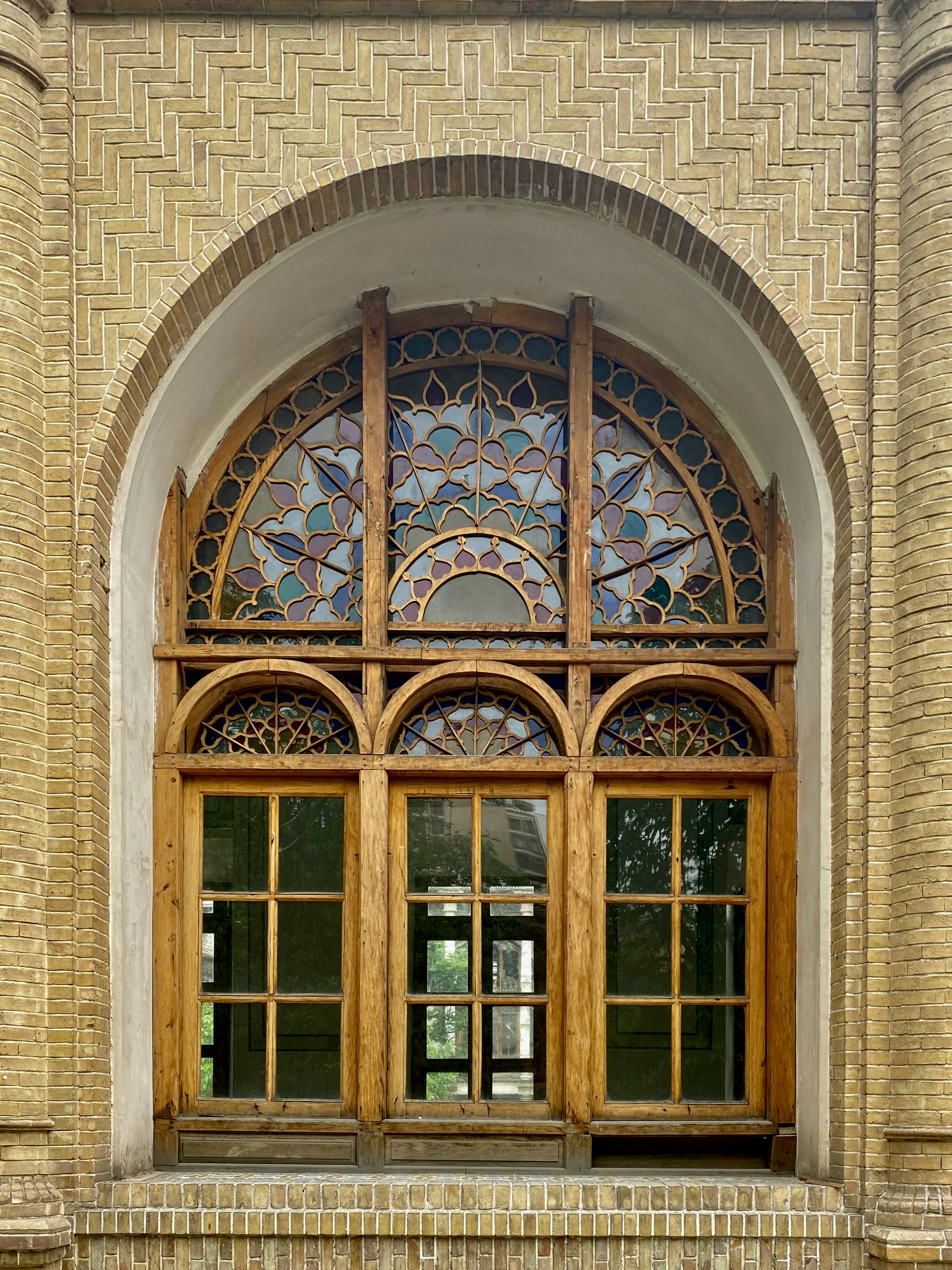 a window with a colorful design