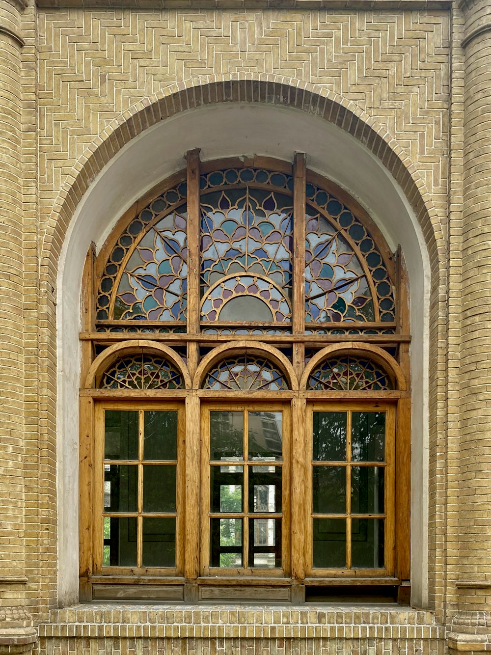 a window with a colorful design