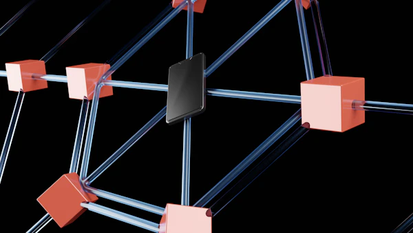 Bloques conectados que simbolizan una cadena de suministro digital