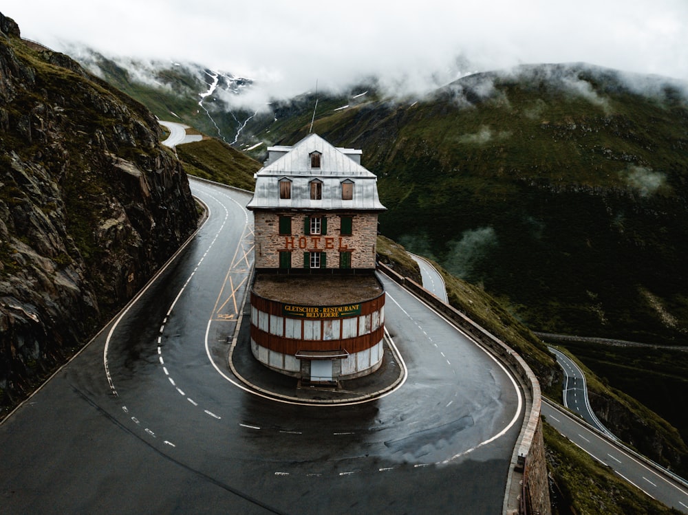 a building on a road