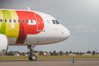 a large airplane on the runway