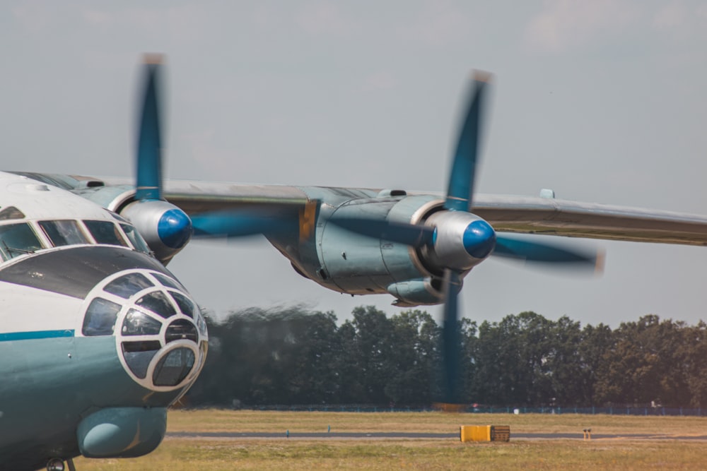 a plane with a propeller on the front