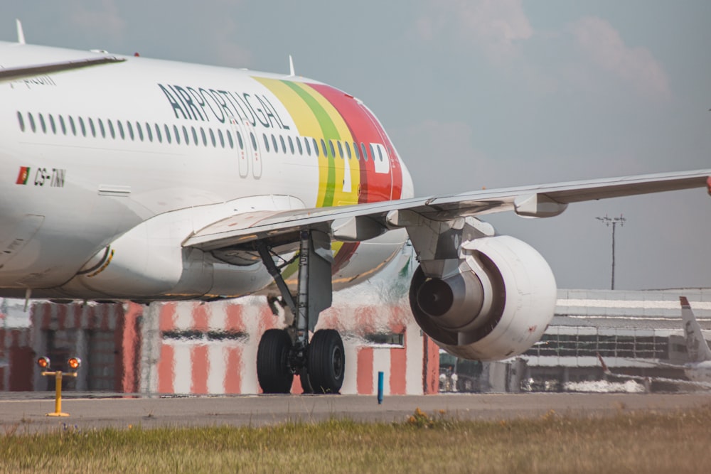 a large airplane on the runway