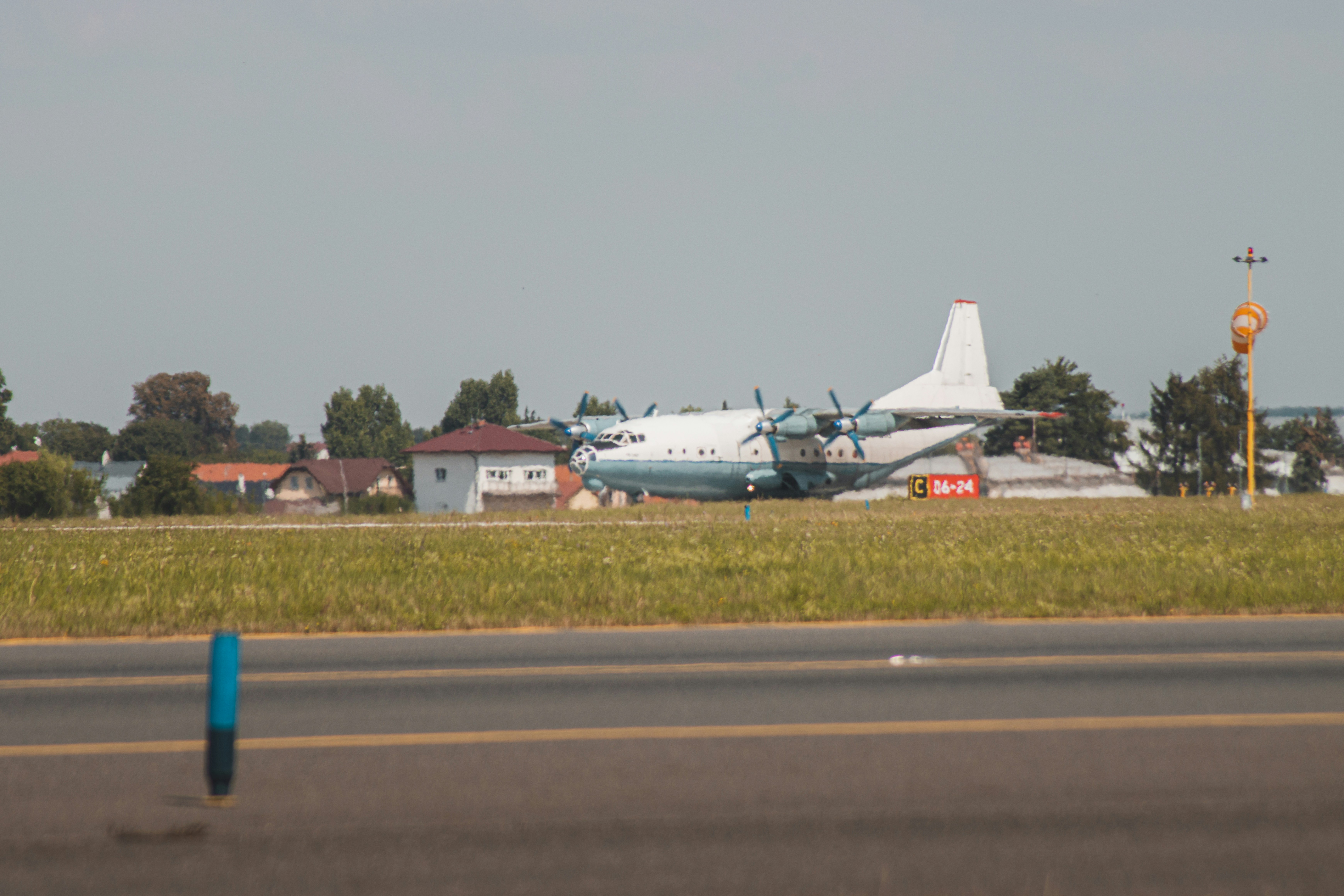 an airplane on the runway