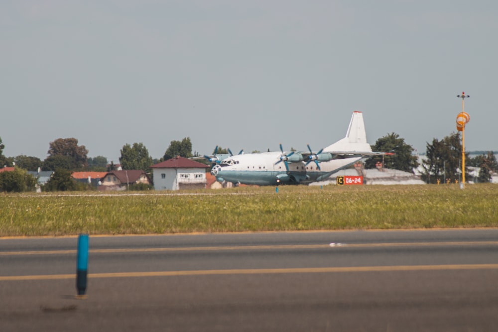 an airplane on the runway