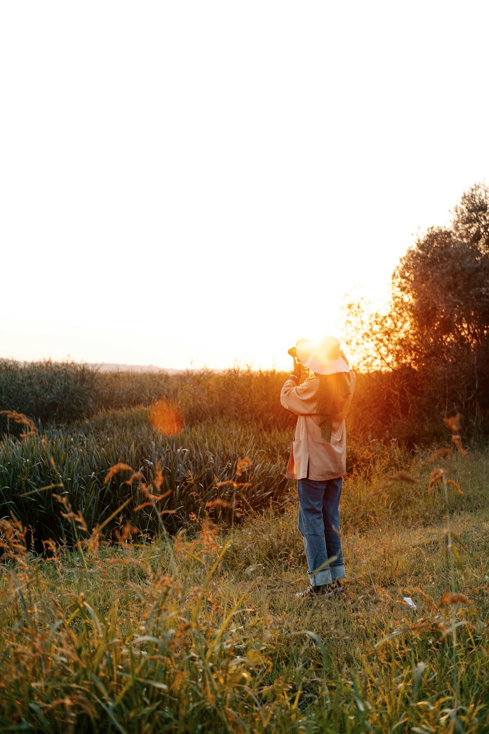 a person standing in a field