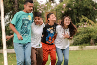 a group of people posing for a photo