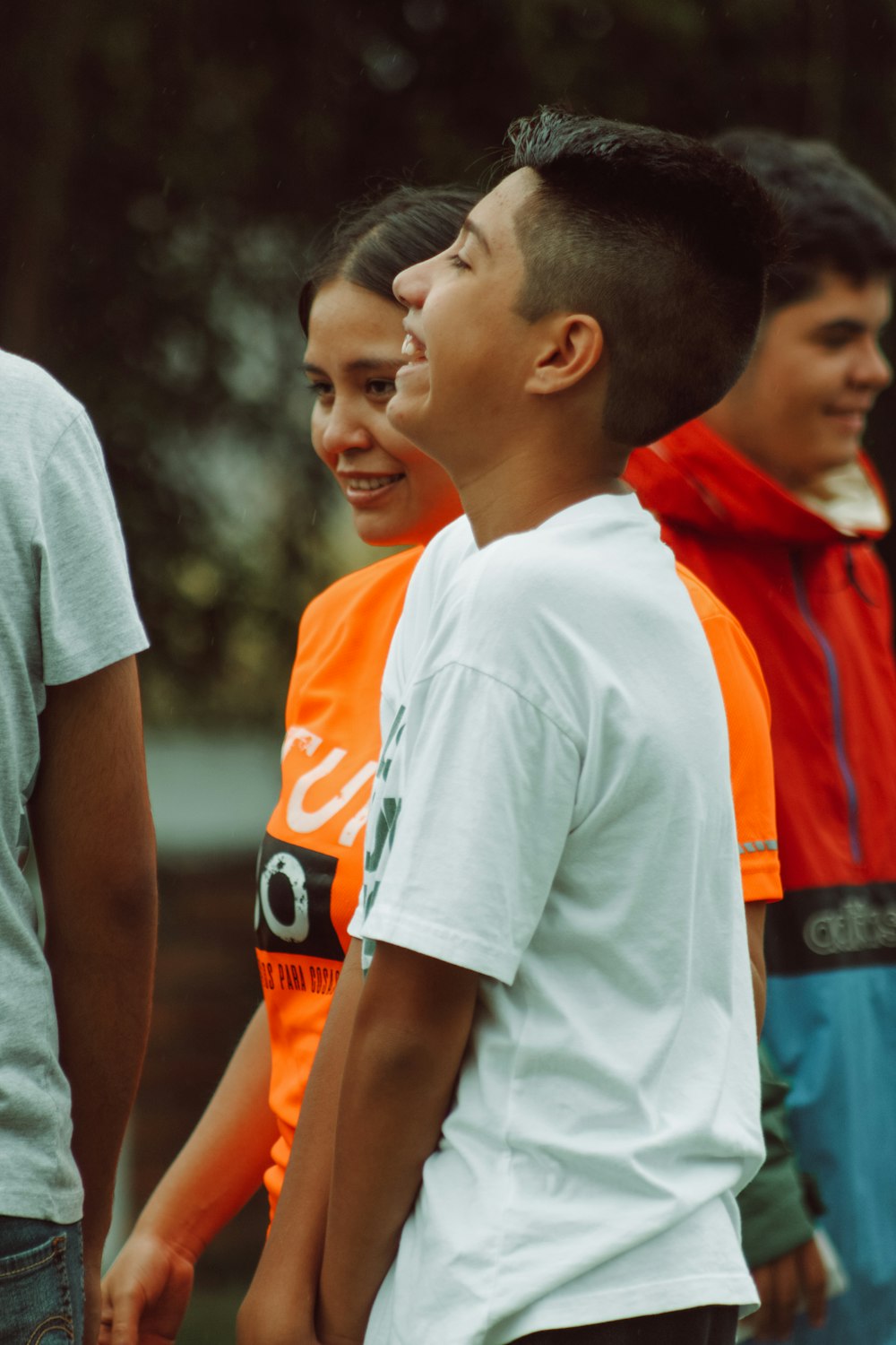 a man and a woman smiling