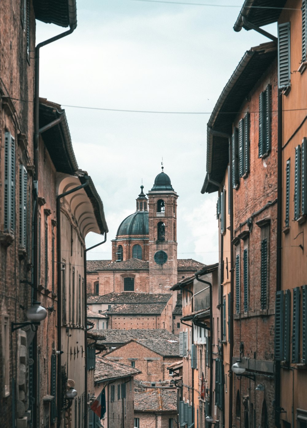 a group of buildings with a tower