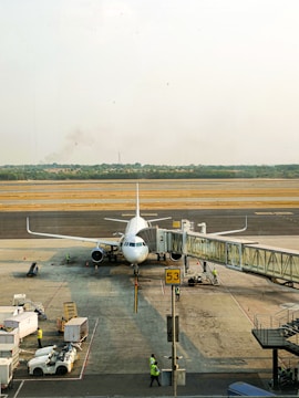 an airplane is being prepared for a flight