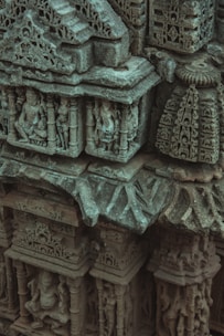 A close-up photo of a mysterious ancient artifact with intricate carvings.