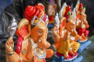 a group of statues