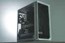 a computer tower with a black screen