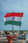 a person holding a flag