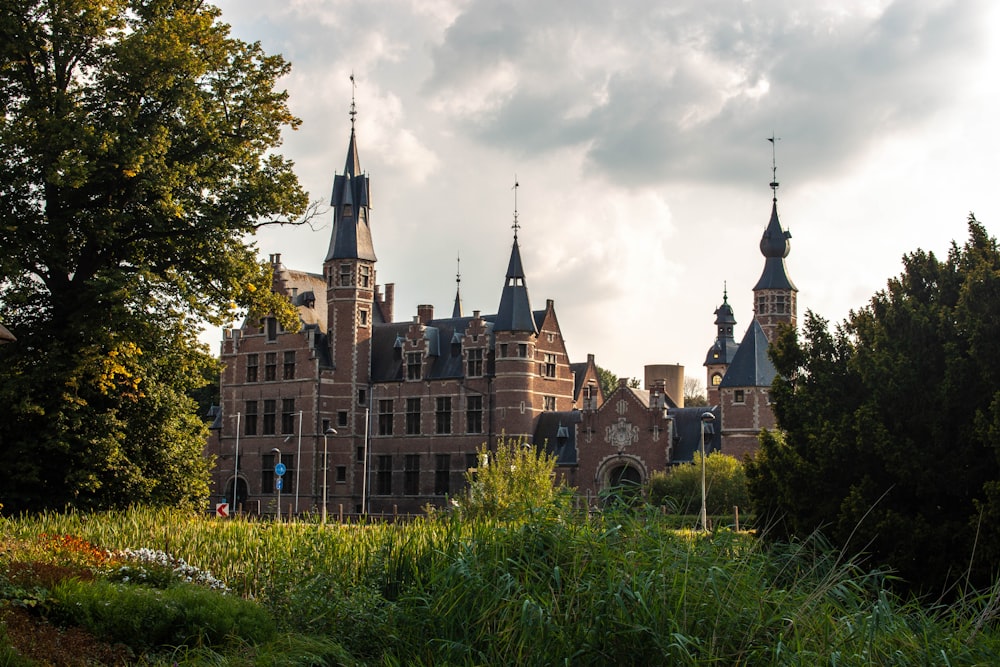 Un grand château avec des tours