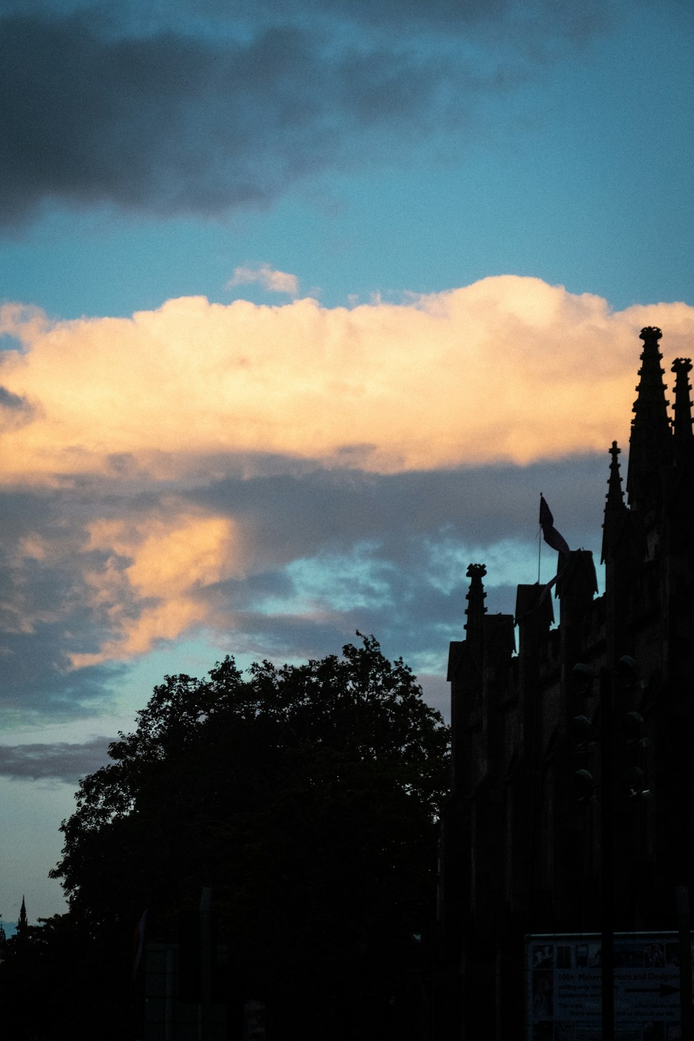 a cloudy sky over a city