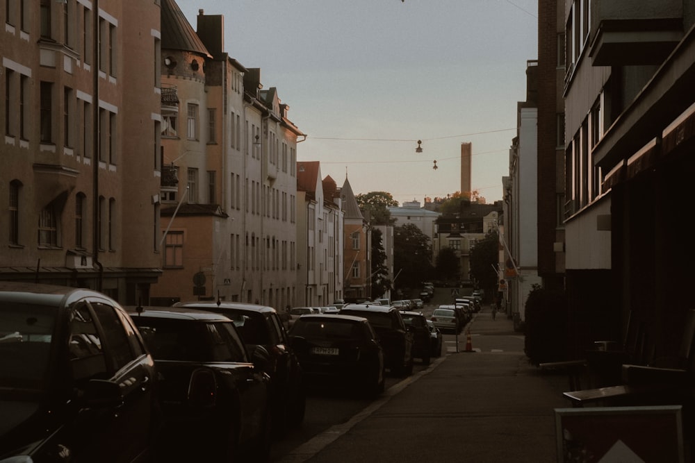 a street with cars parked along it